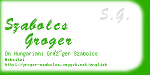szabolcs groger business card